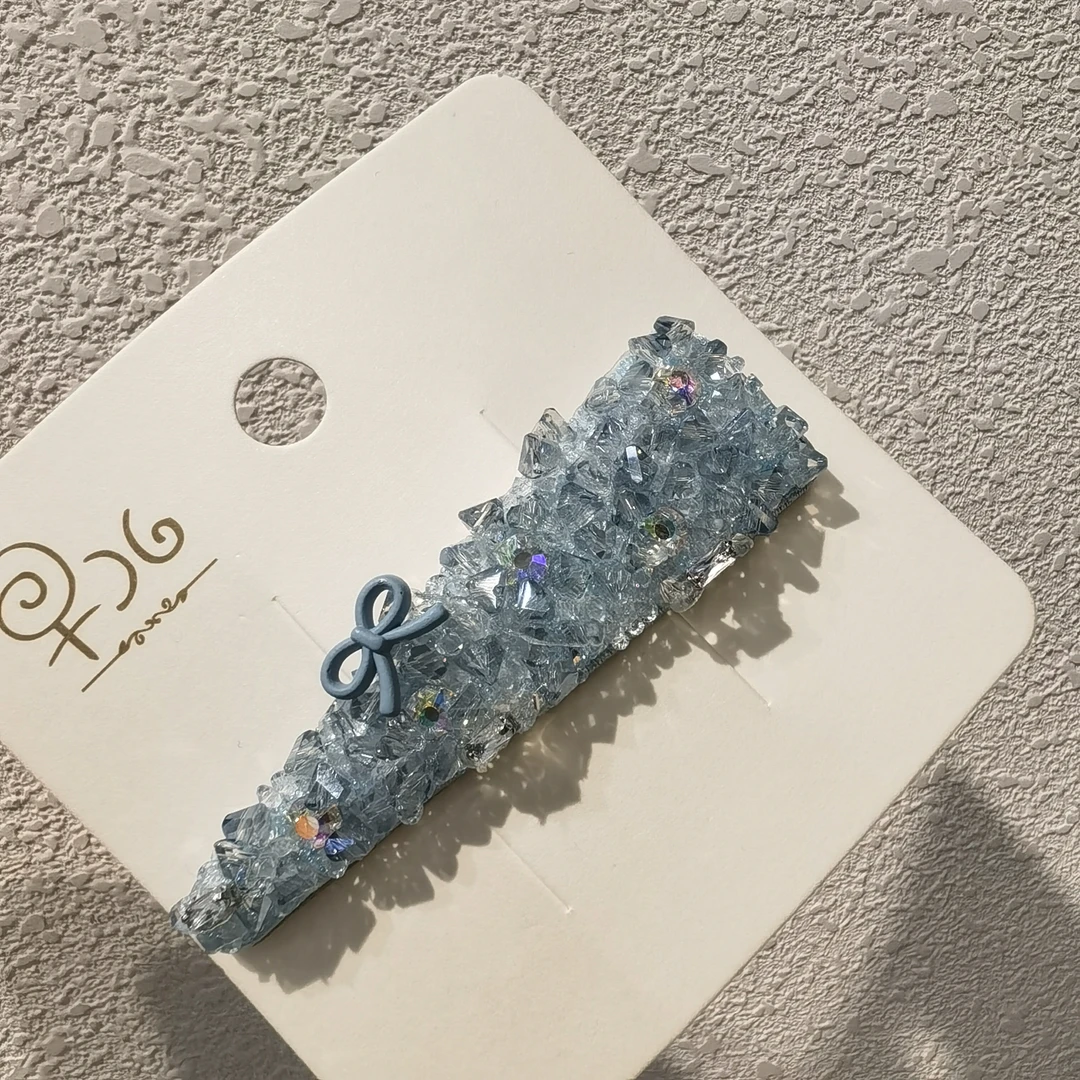 C445蓝色砂糖蝴蝶结闪闪掰掰夹