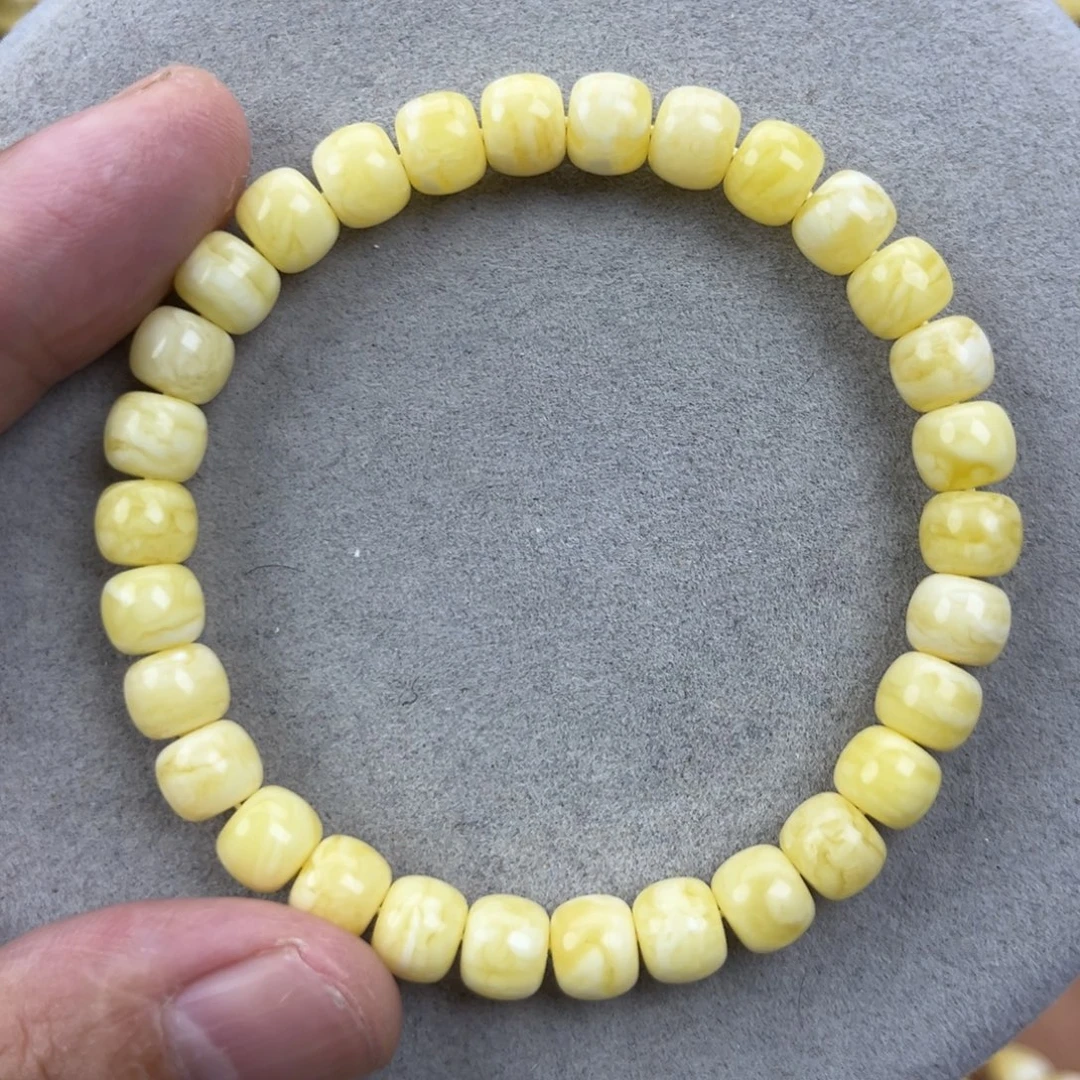 未镶嵌蜜蜡手串纯天然俄料白花虎皮8.5；腕口：18+