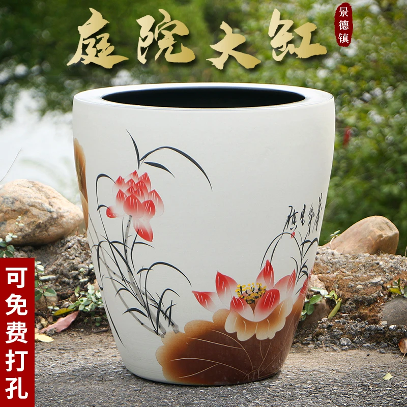 景德镇陶瓷摆件鱼缸流水器喷泉家用鱼缸大号客厅加湿招财