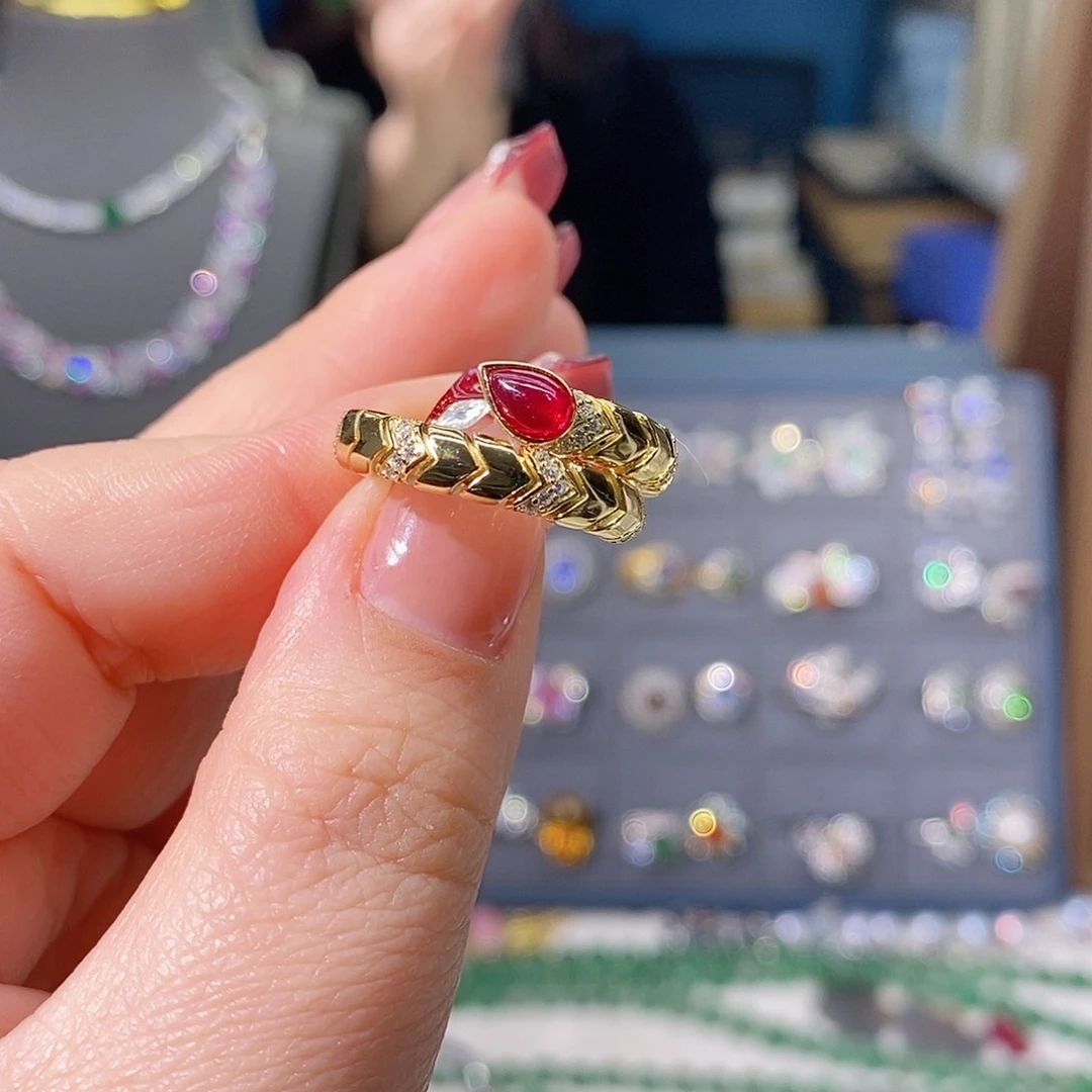 红宝石戒指银S925镶嵌歪****常