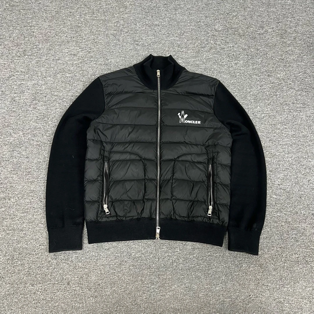 95新 MONCLER Moncler 蒙口 大Logo 针织拼接羽绒服 99新 L码