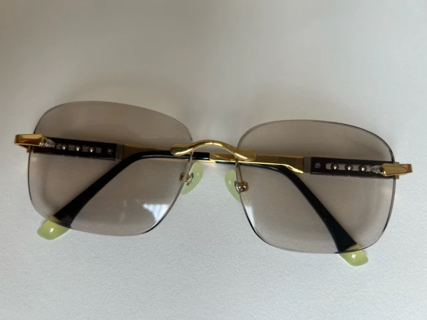 大方圆无框冰糖色转运珠水晶石头眼镜