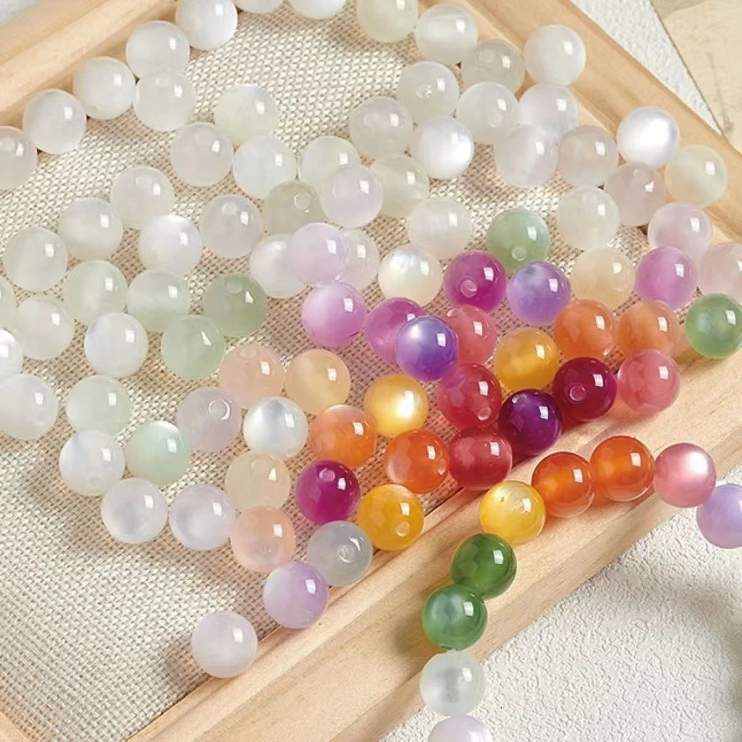 树脂猫眼紫外线变色珠子七彩光变DIY手串散珠