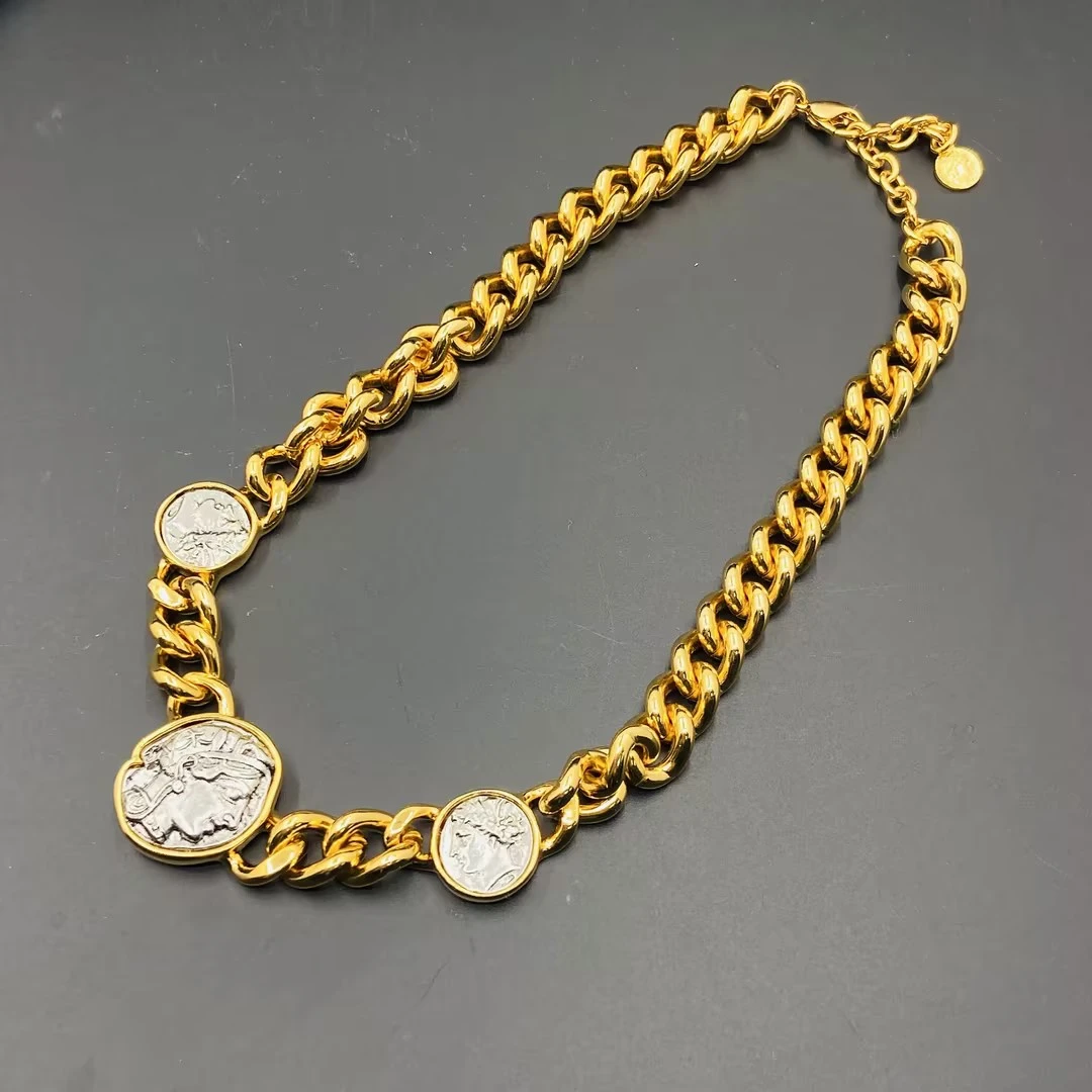 合金亚克力项链 【Liz璇子】KJL双色素金项链H34497无鉴赏期