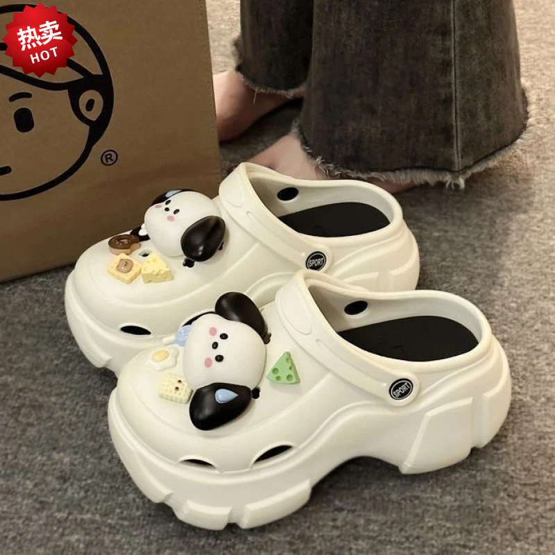 坦克卡通百搭不臭不响厚底煤球外穿防滑洞洞鞋女沙滩夏季新款包头