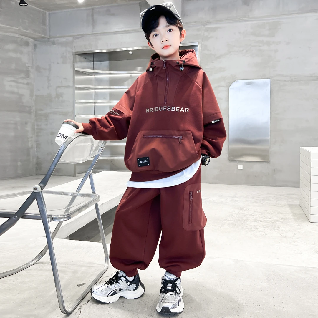 男童春秋款套装2025新款卫衣中大儿童两件套酷潮【百纳】A5173
