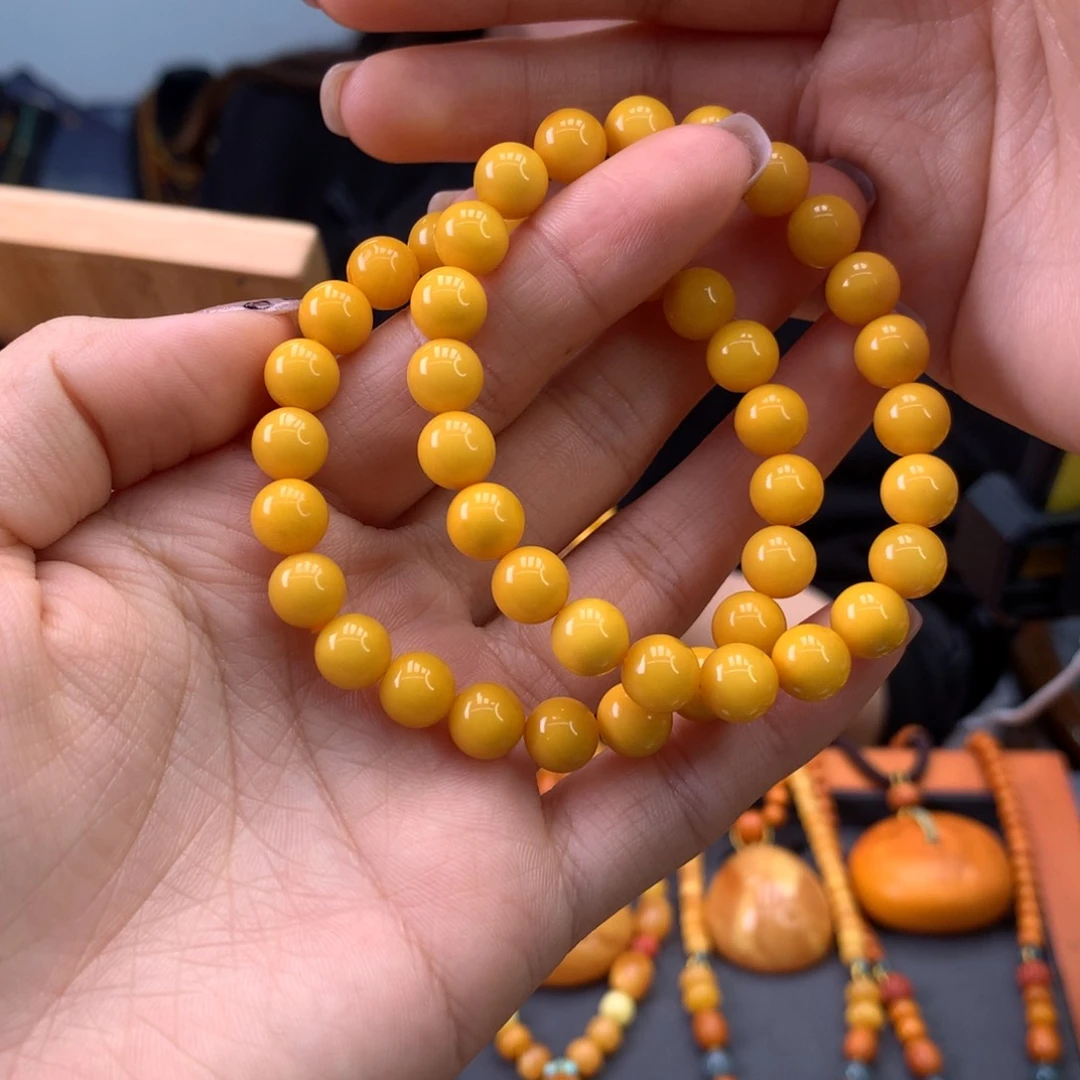 蜜蜡手串未镶嵌多样性发一