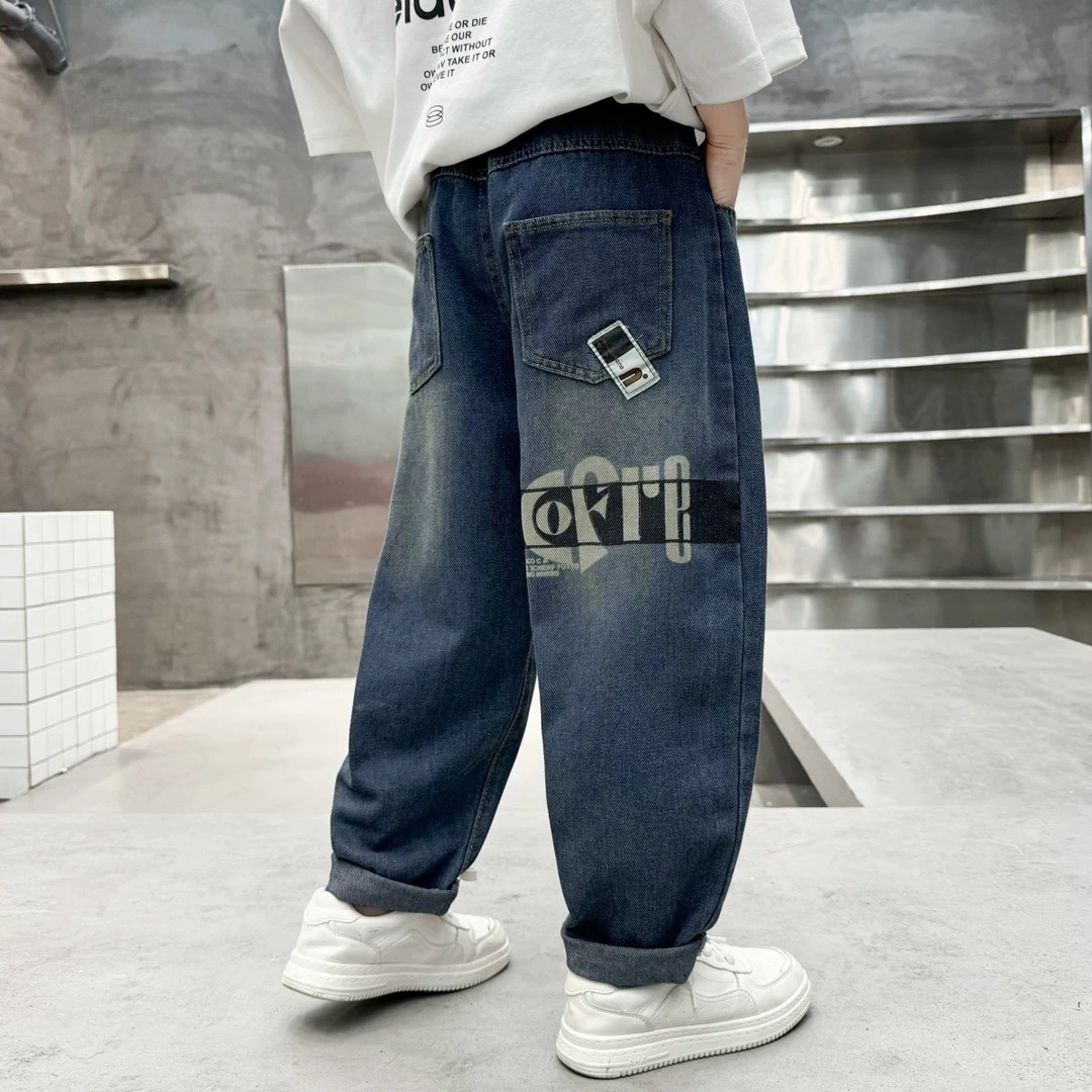 男童裤子2025新款春秋款中大童牛仔男孩秋季休闲长裤儿童牛仔裤潮