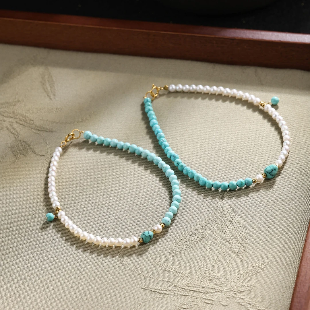 【举石臻选】TA0724-1000-74绿松石手链18k（一件/多样性/约3mm）H