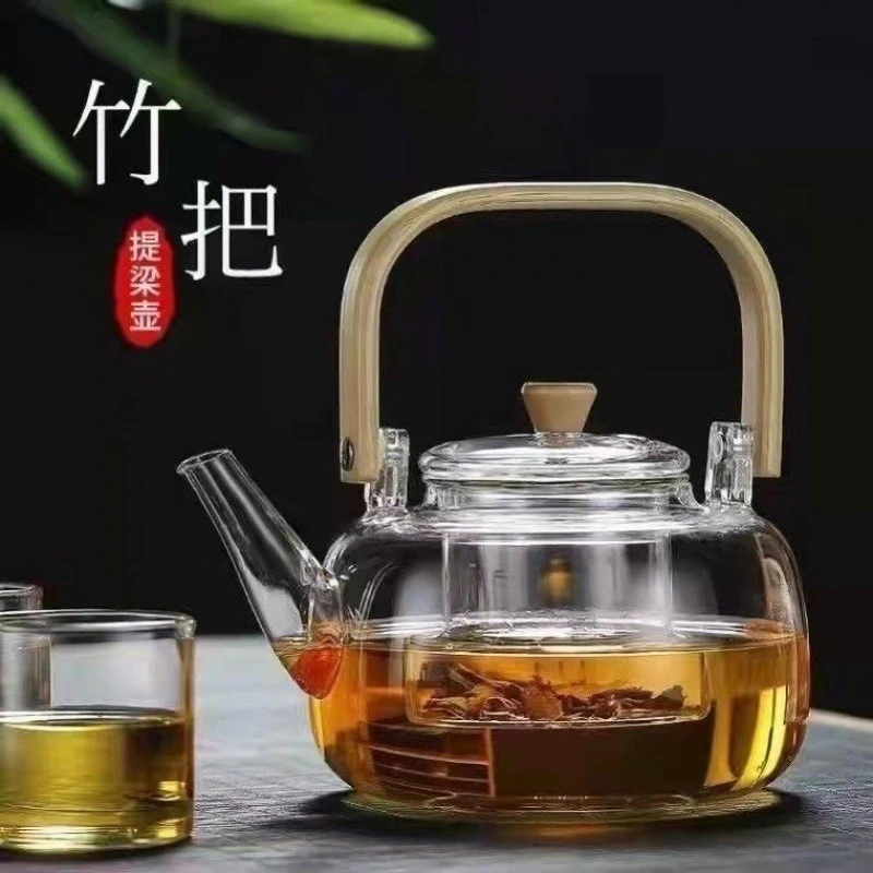 耐热泡茶小型高温煮茶壶，可用煤气，电陶炉家用透明水壶玻璃壶茶具