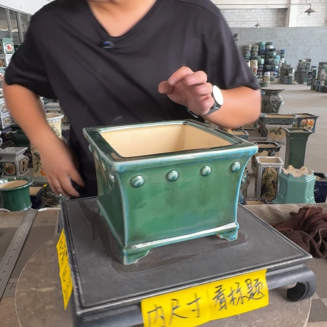 一风堂石湾花盆。还原色内口16*11