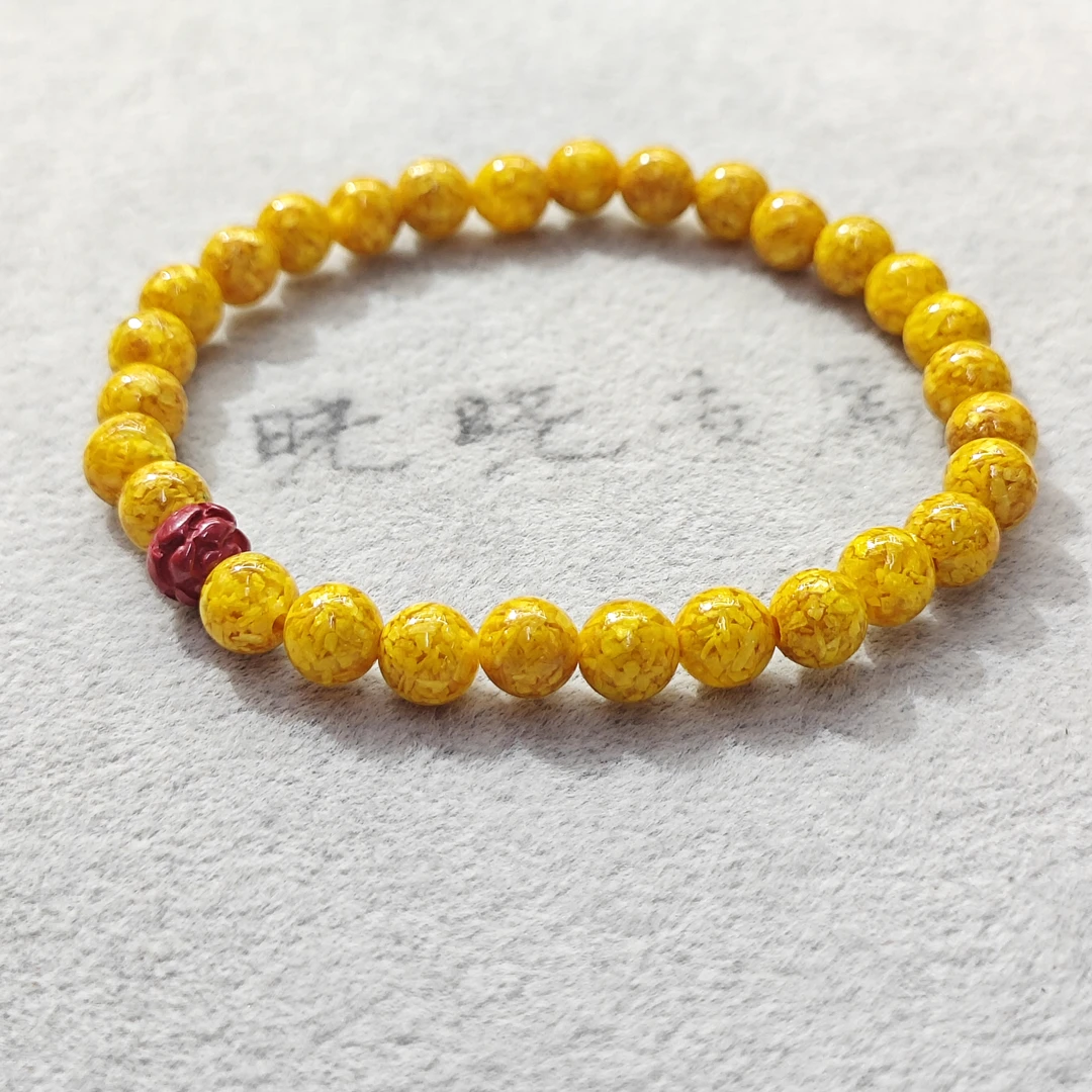 含辰砂工艺品6mm雄黄紫金砂花朵手串G072 zs