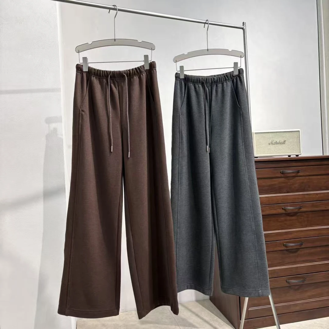 CKZ5675 国内客人订单 双色侧缝松紧腰加绒直筒裤