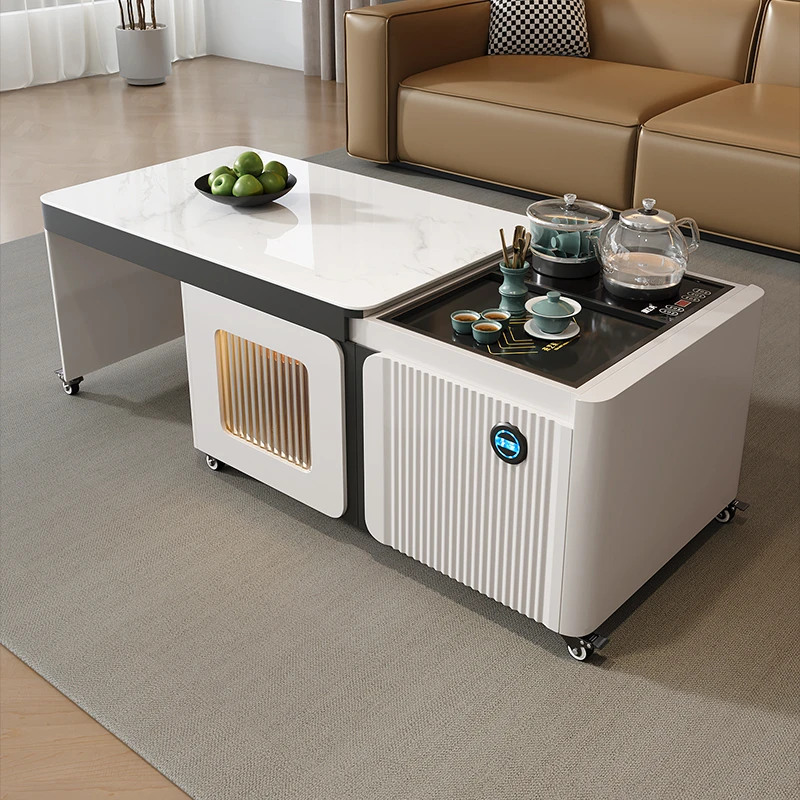 岩板多功能升降功夫茶几茶台烧水一体智能自动上水小户型客厅家用