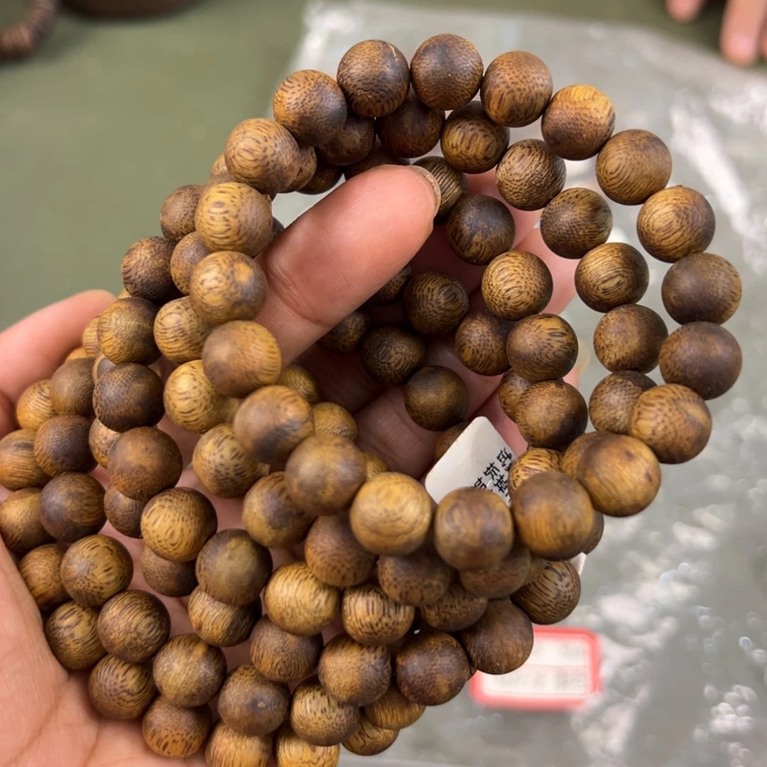 沉香手串海南老白棋卡1.0/8g单圈多样性发一