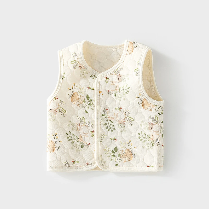 婴儿保暖马甲春秋季宝宝夹棉背心儿童坎肩马夹新生儿纯棉护肚上衣