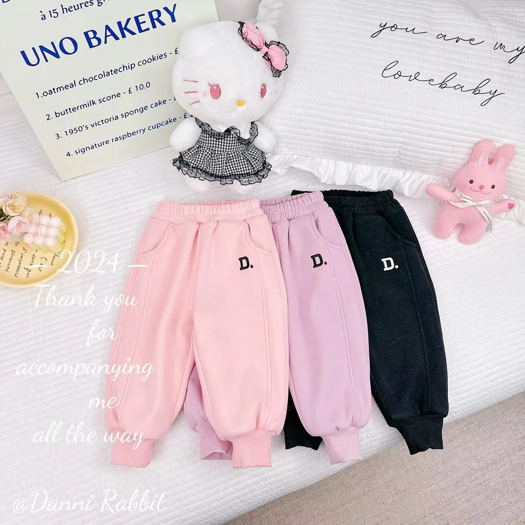 {密密绒}冬季百搭字母加绒加厚超柔女童保暖卫裤 D-H117