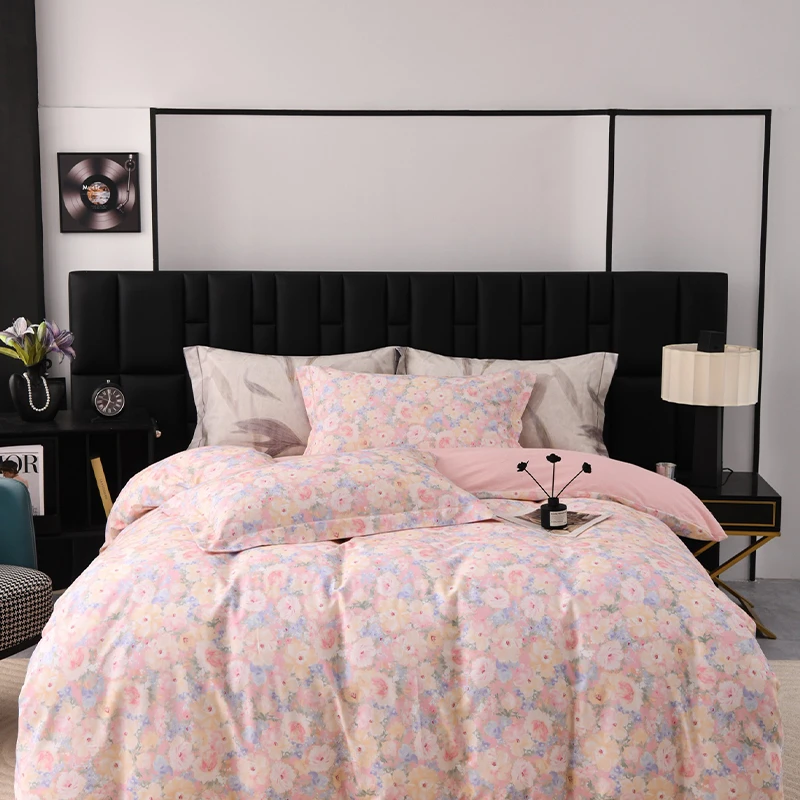 秋冬全棉磨毛印花加厚保暖床上四件套简约亲肤柔软舒服纯棉Z1927