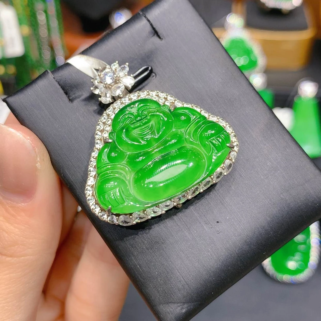 【闪购商品】颈饰银S925镶嵌翡翠4柒姐