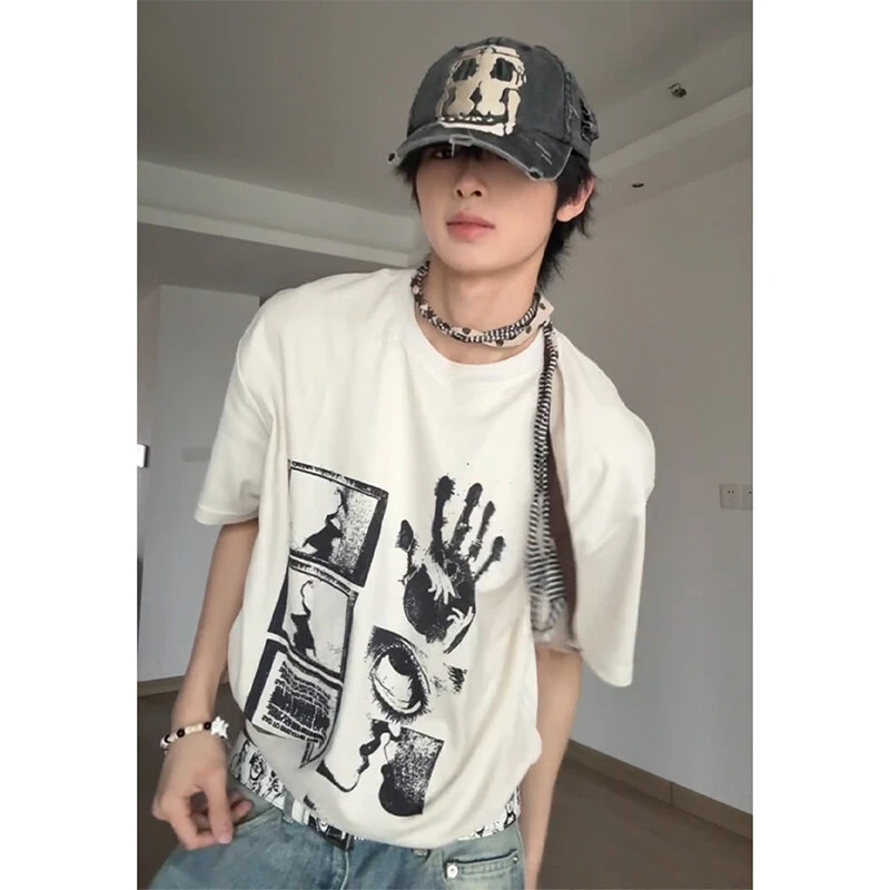 梦境碎片短袖T恤男款夏季240g重磅cleanfit美式痞帅潮牌半袖体恤