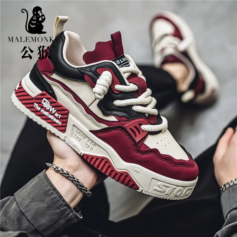 公猴男鞋夏季小众百搭防滑增高休闲板鞋男士舒适透气运动鞋-ST987