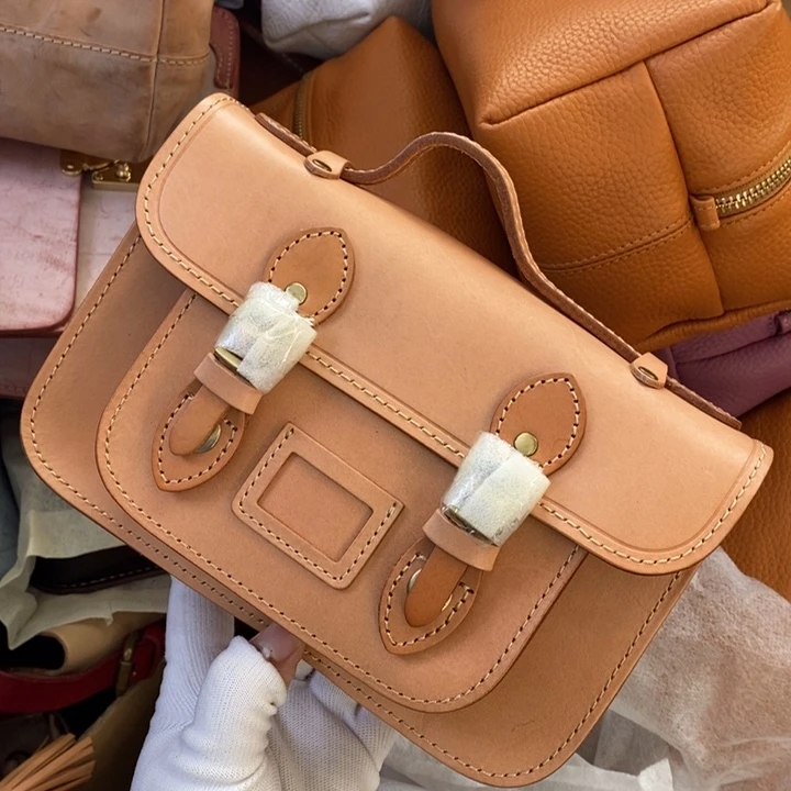 头层牛皮瑕疵单肩包宽21厘米