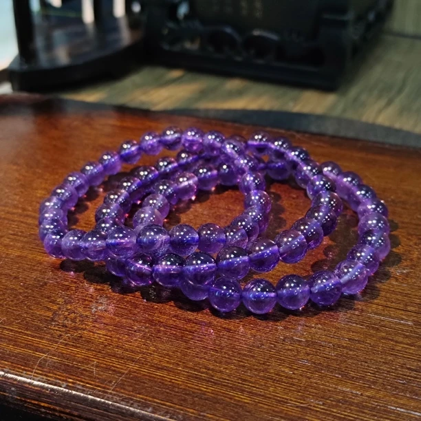 【书记甄选】天然紫水晶单圈手链 多样性发一件 约7mm 867la