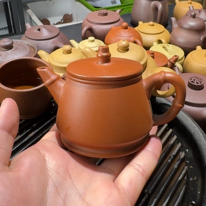 茶壶紫砂朱泥竹节高瓢180cc