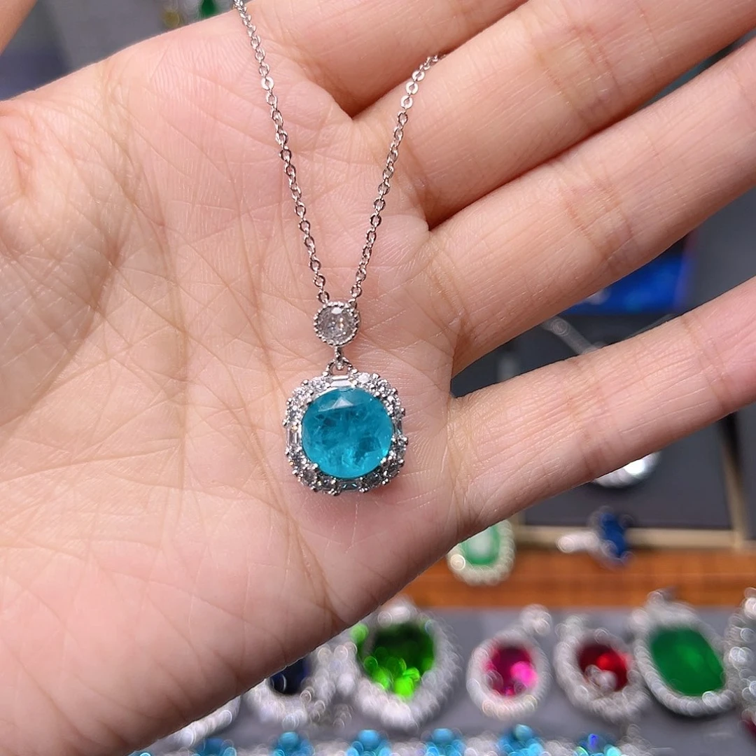 银S925镶嵌颈饰碧玺2
