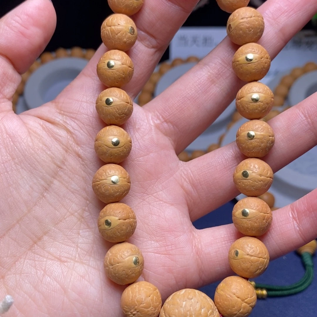 在***g凤眼菩提吊坠12手串铜