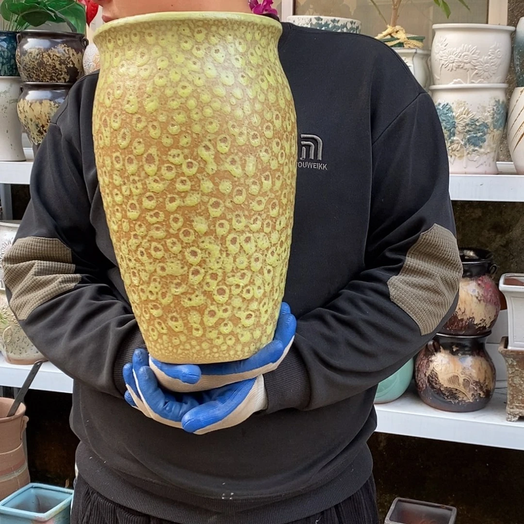 紫砂花盆口19高33正品