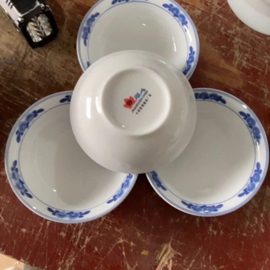 瓷片陶瓷陶瓷10厘米4个红叶