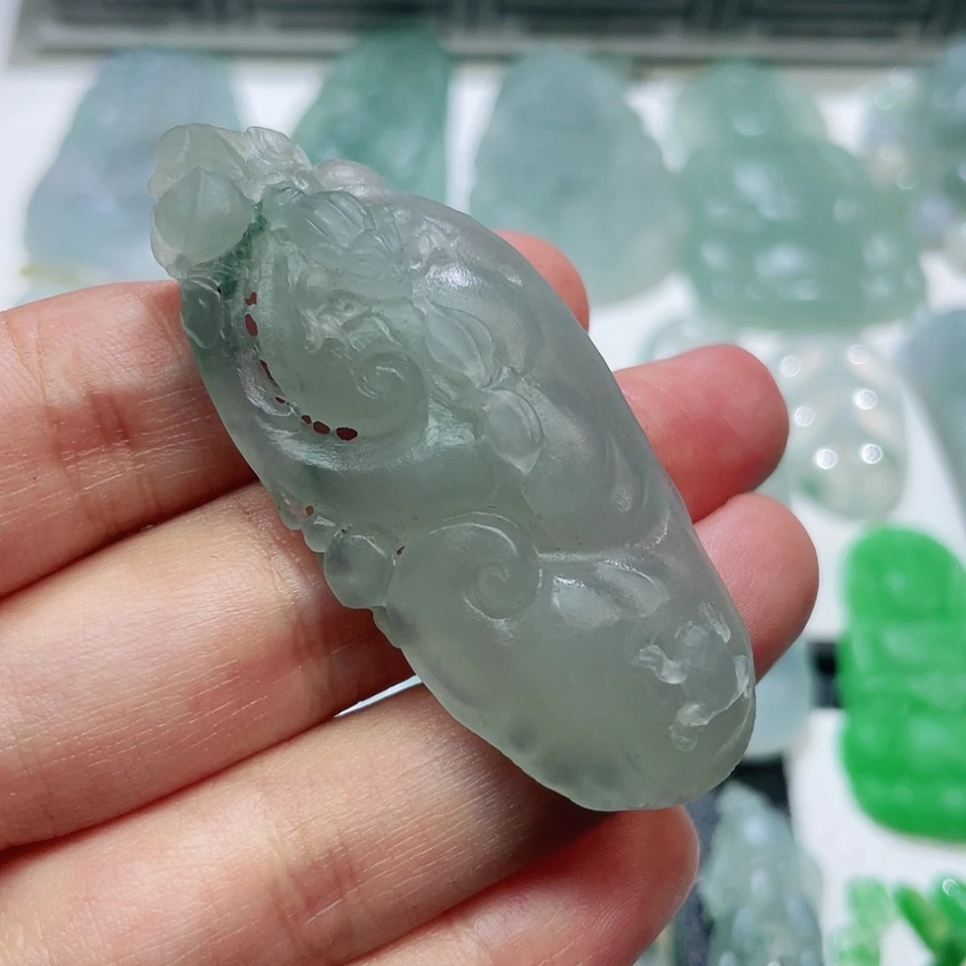 定制翡翠未镶嵌良**景随形如意