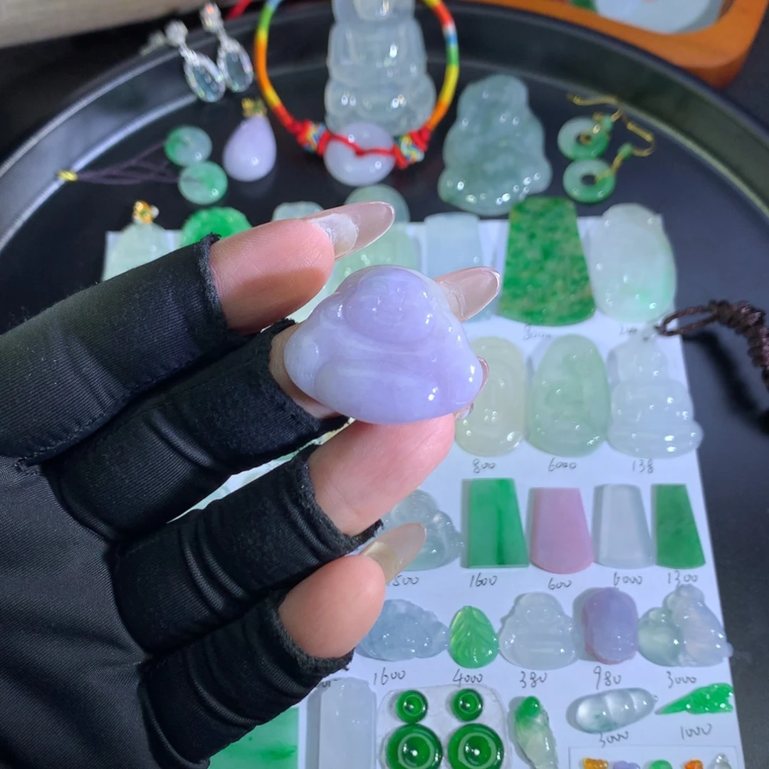 翡翠未镶嵌吊坠(不含链)紫佛公