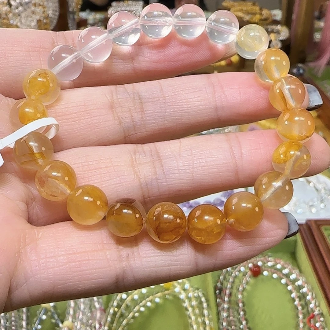 手串水晶未镶嵌天然黄娇花单圈卡9+