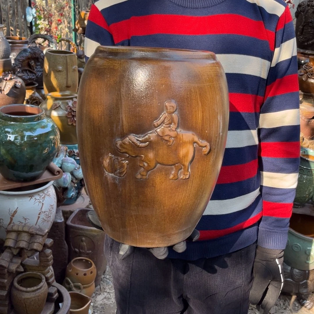 红陶高30口18有孔