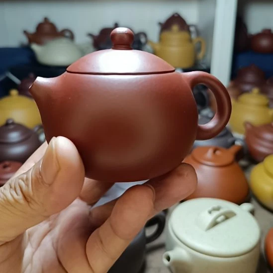 紫砂茶盘原矿红皮龙西施170cc内推半手工