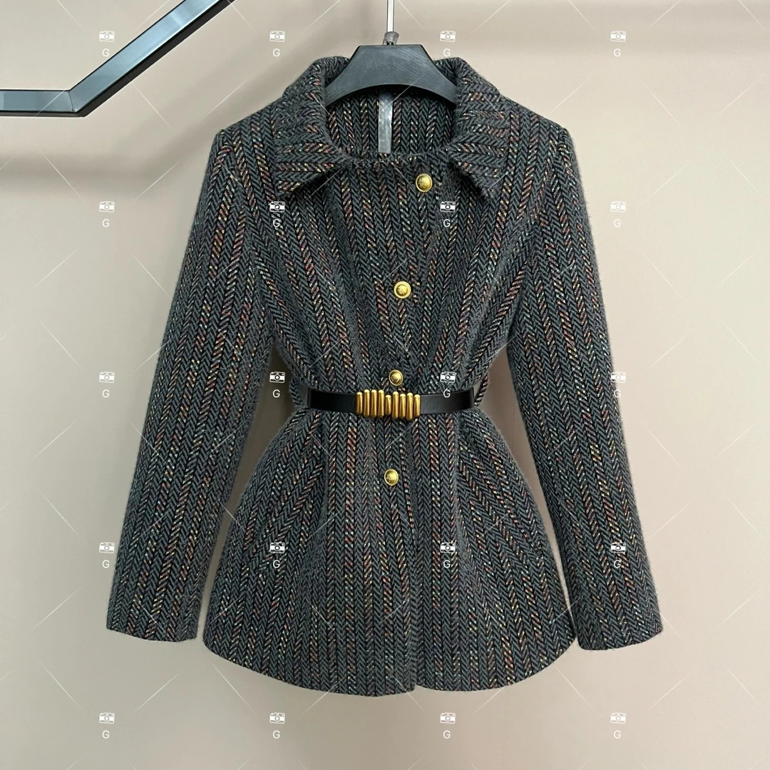 【娜娜】秋冬气质小香风设计师中长款羽绒服轻奢女 GS-58059