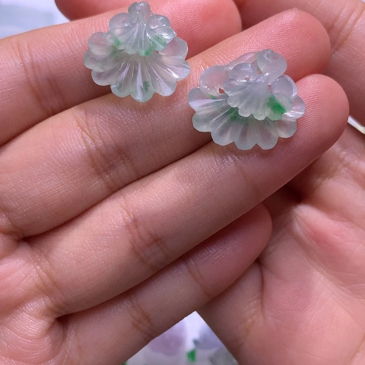 花***子未镶嵌定制翡翠银杏叶