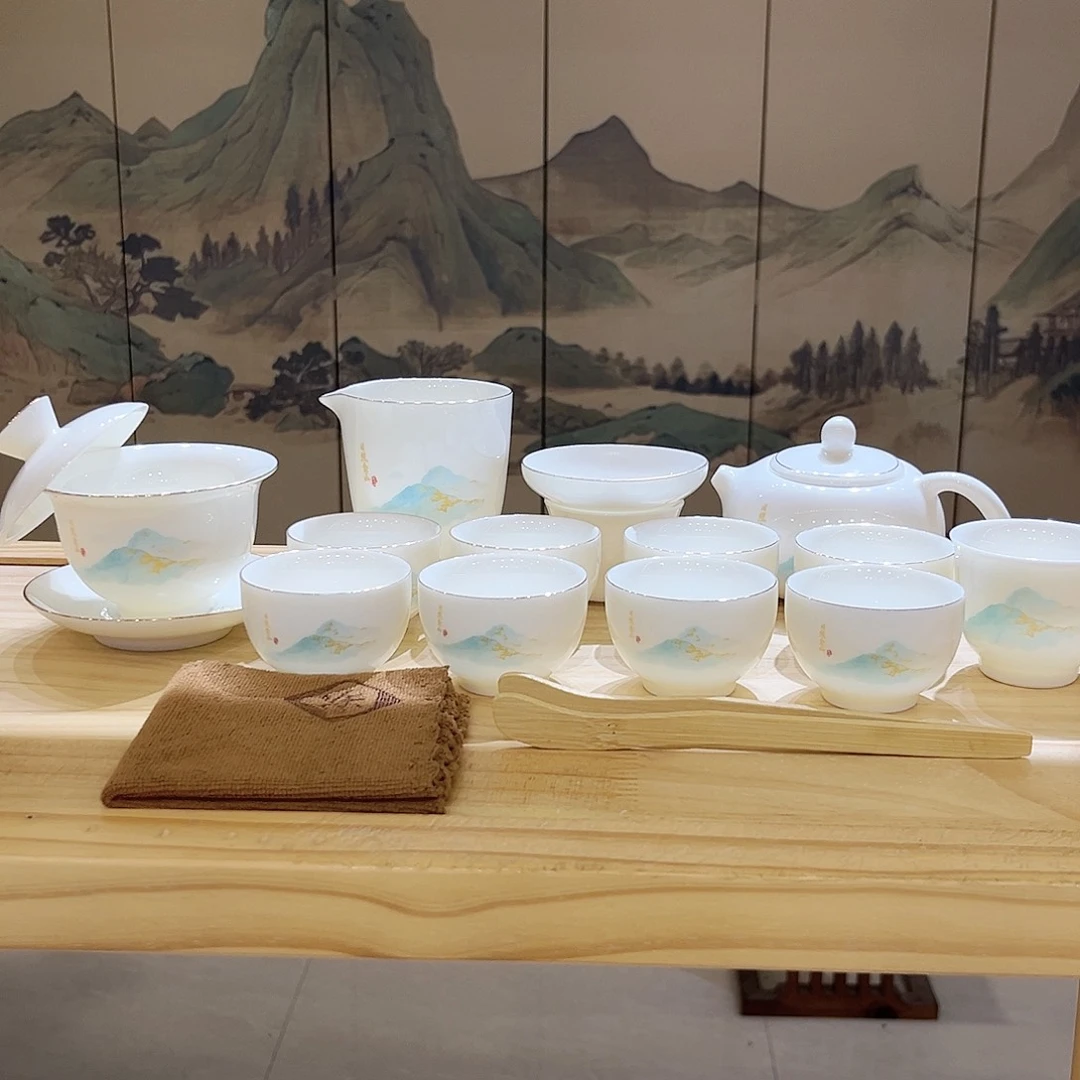 【都彩】日照金山羊脂玉瓷16头