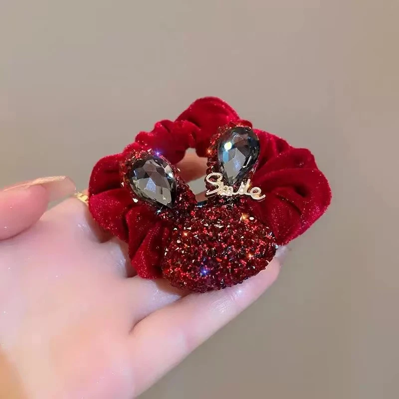 M1610新年新款红色兔子发圈2025年必戴冬季发绳