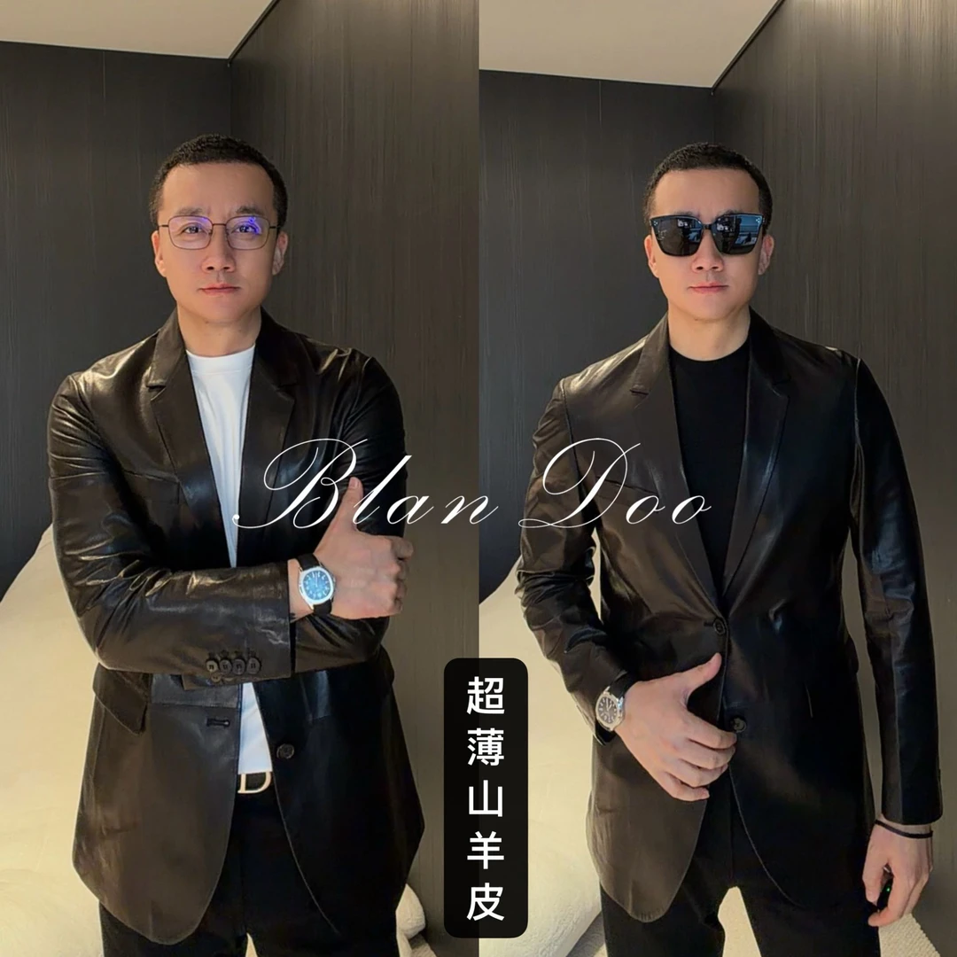 BLANDOO "超薄山羊皮" 男士轻奢高定山羊皮西服外套82282