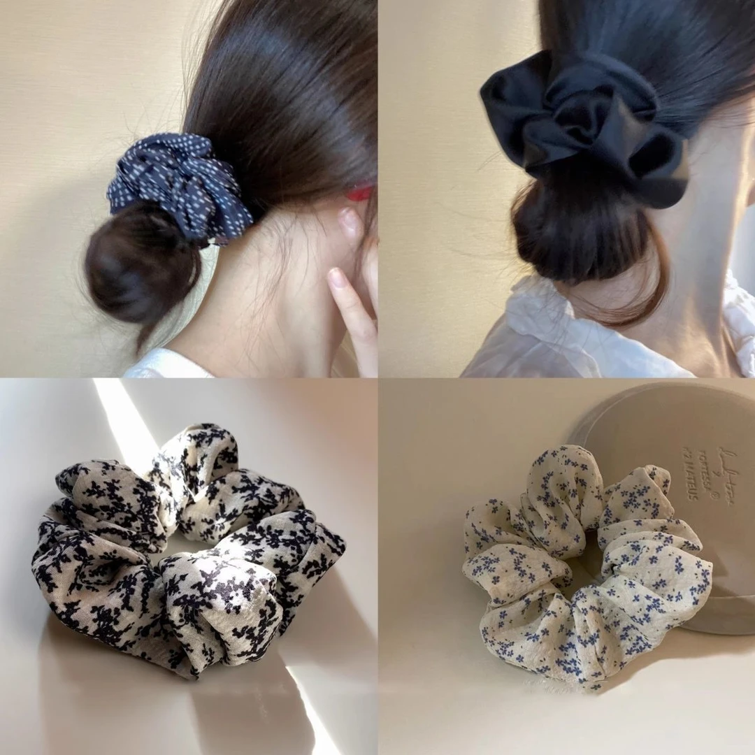 百搭简约高级感碎花大肠发圈扎头发清新发绳头饰2025新款发饰头饰