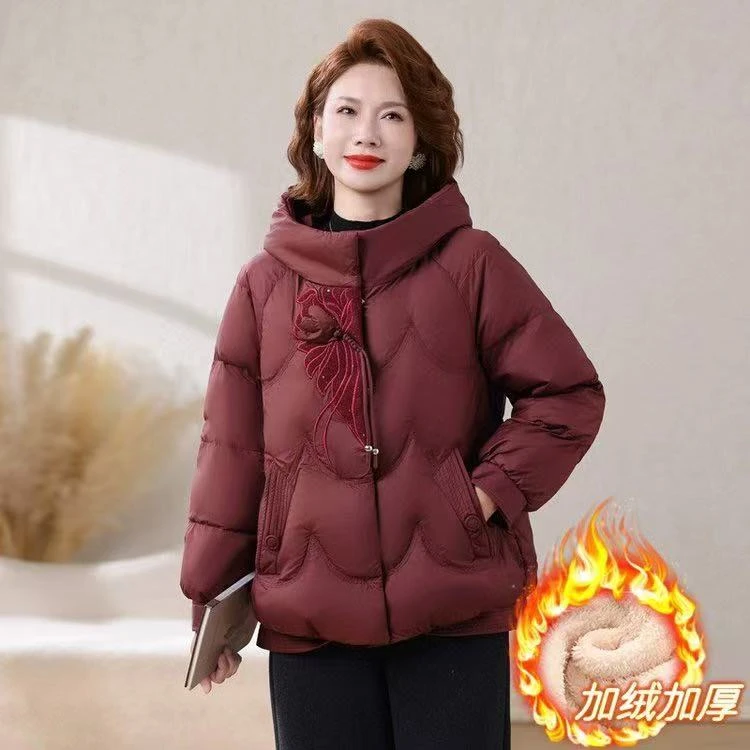 妈妈冬装国风棉衣2025新款洋气棉服外套中老年女装加绒保暖厚棉袄