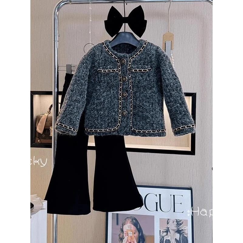 6-12岁小香风女童套装女童秋冬季洋气小香风套装2025新款儿童宝宝