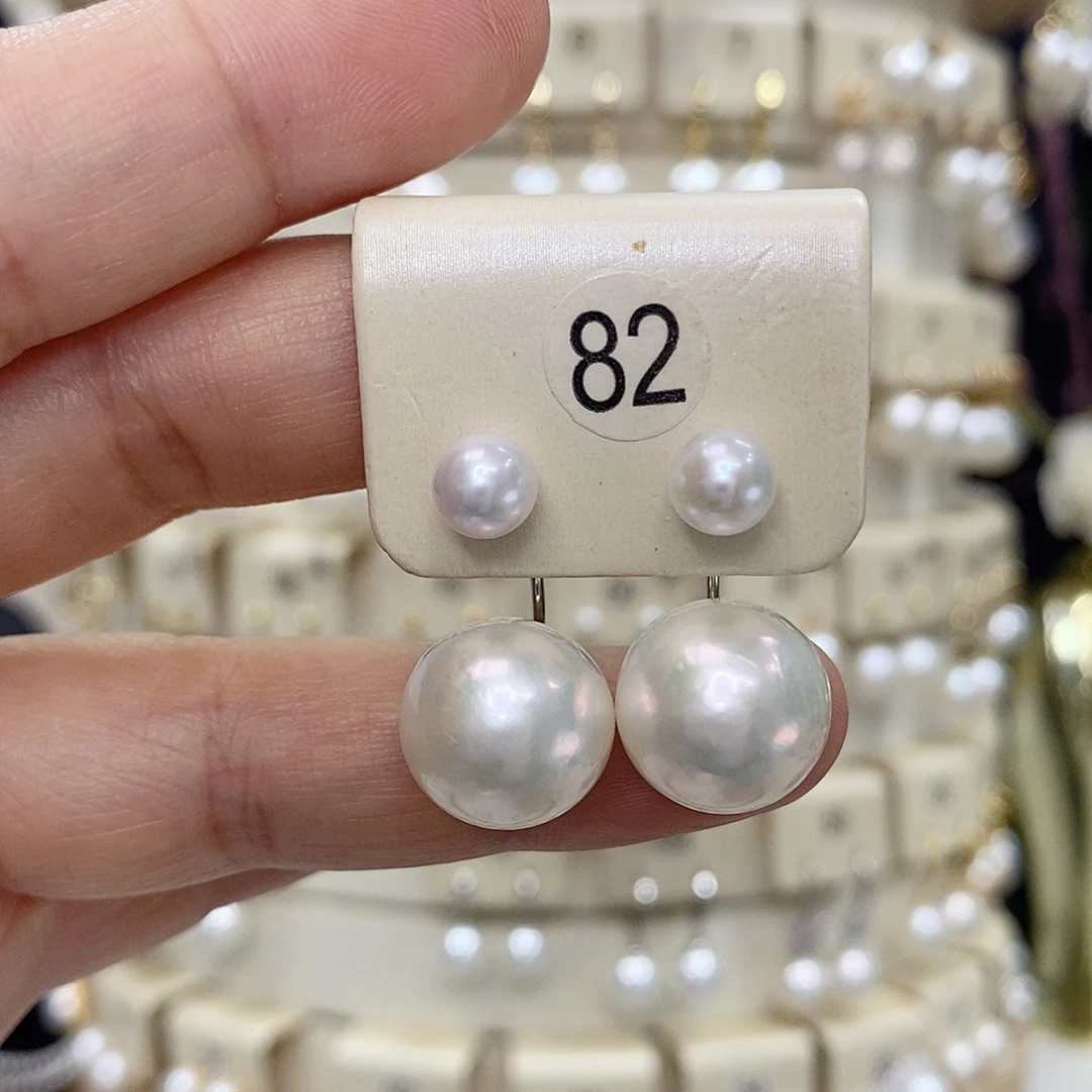 淡水珍珠耳饰银S925镶嵌
