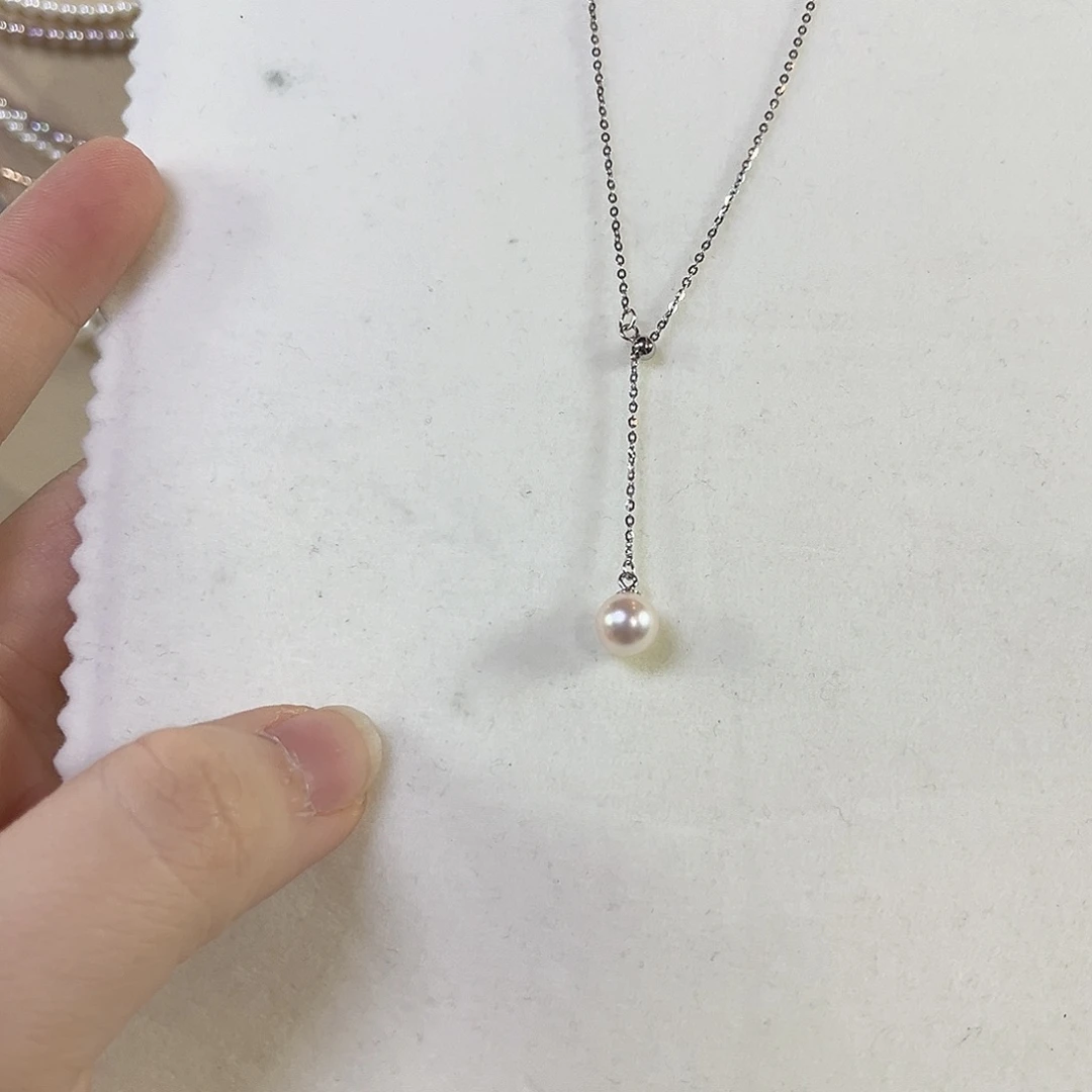 海水珍珠银S925镶嵌套链