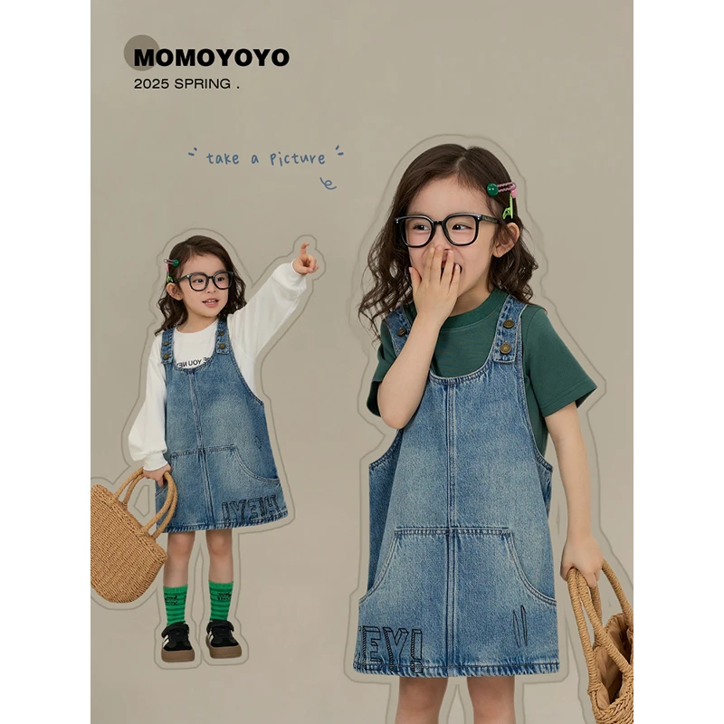 【手绘玩家】水洗柔软棉感牛仔背带裙7641X