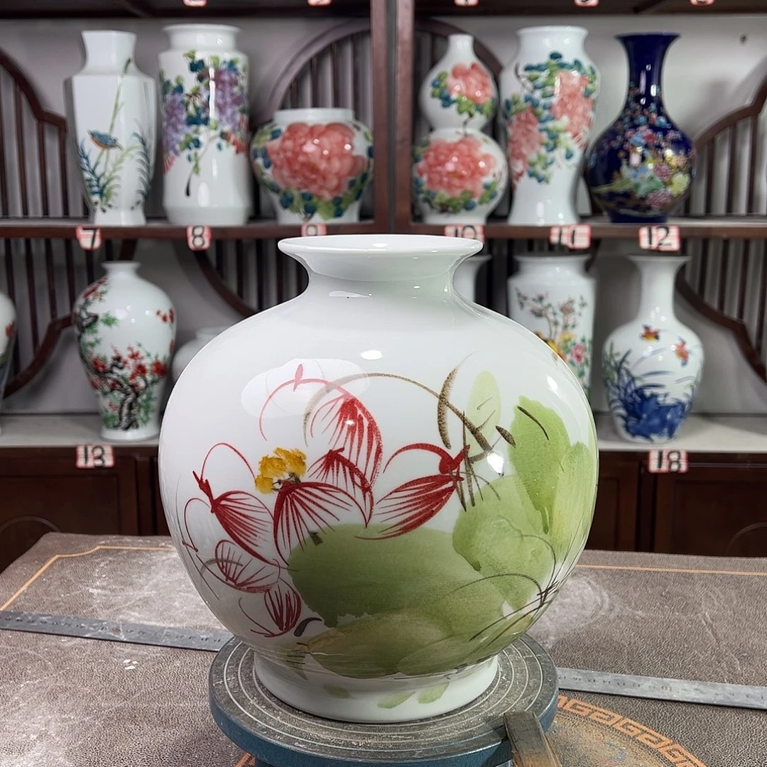 陶摆件景德镇陶瓷石荷花