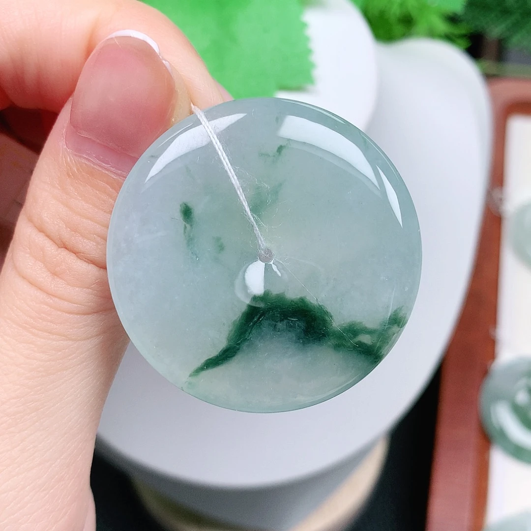 翡翠未镶嵌颈饰平安38-5.7